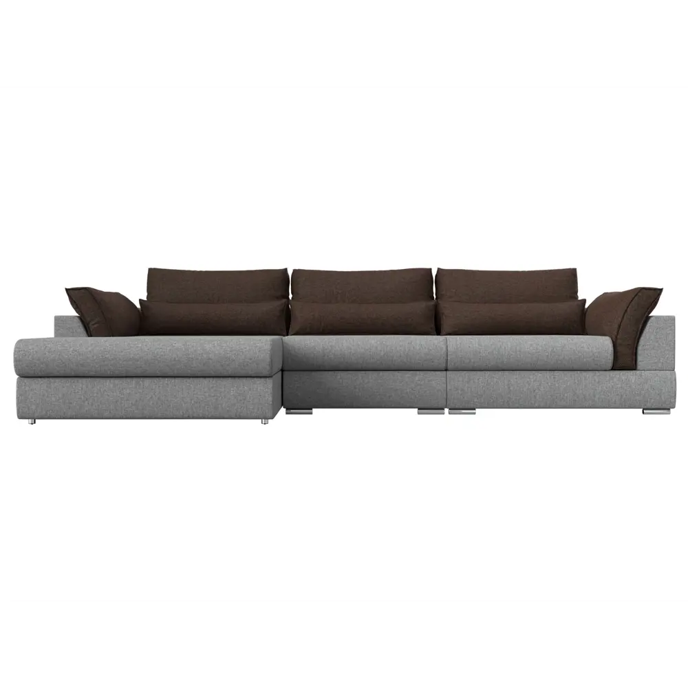 Фото 6 Диван Лига Диванов Пекин 118181L 372x90x189 см рогожка цвет коричневый/серый