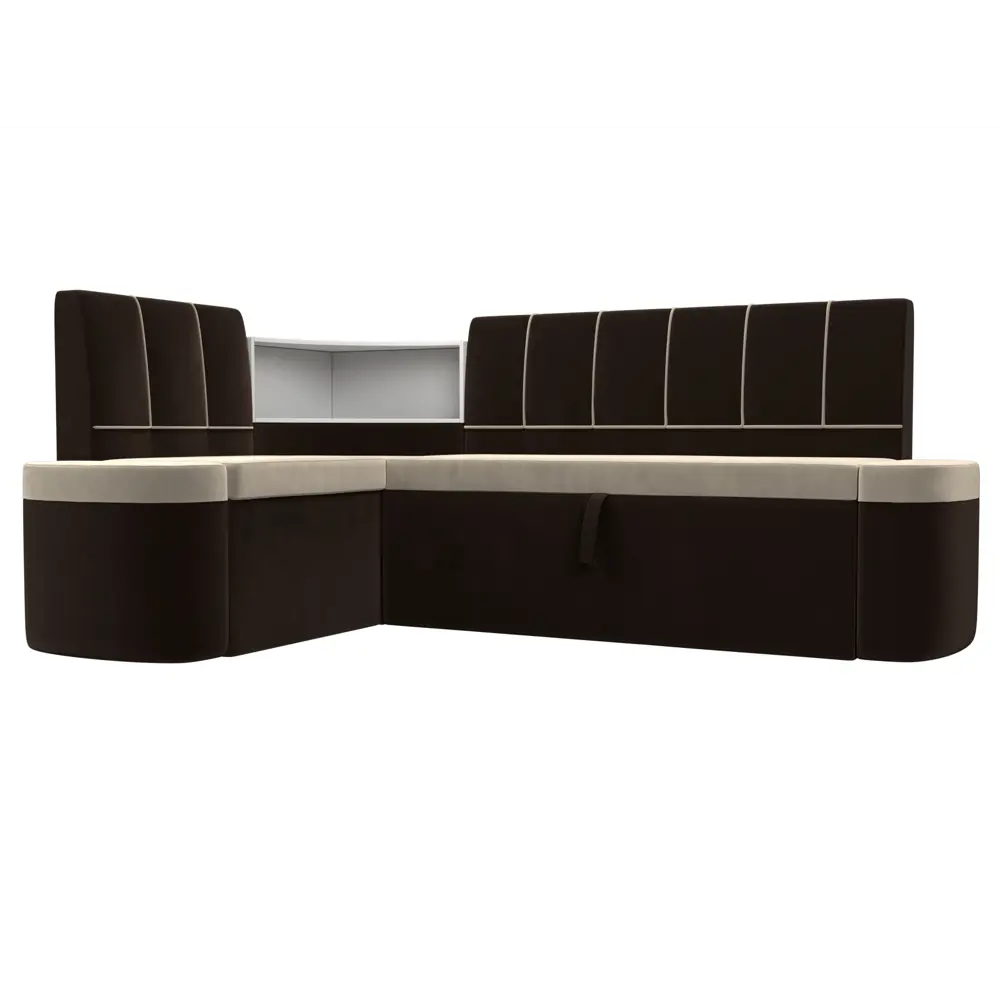 Фото Диван кухонный Лига Диванов Тефида 107518L 205x84x144 см вельвет цвет коричневый