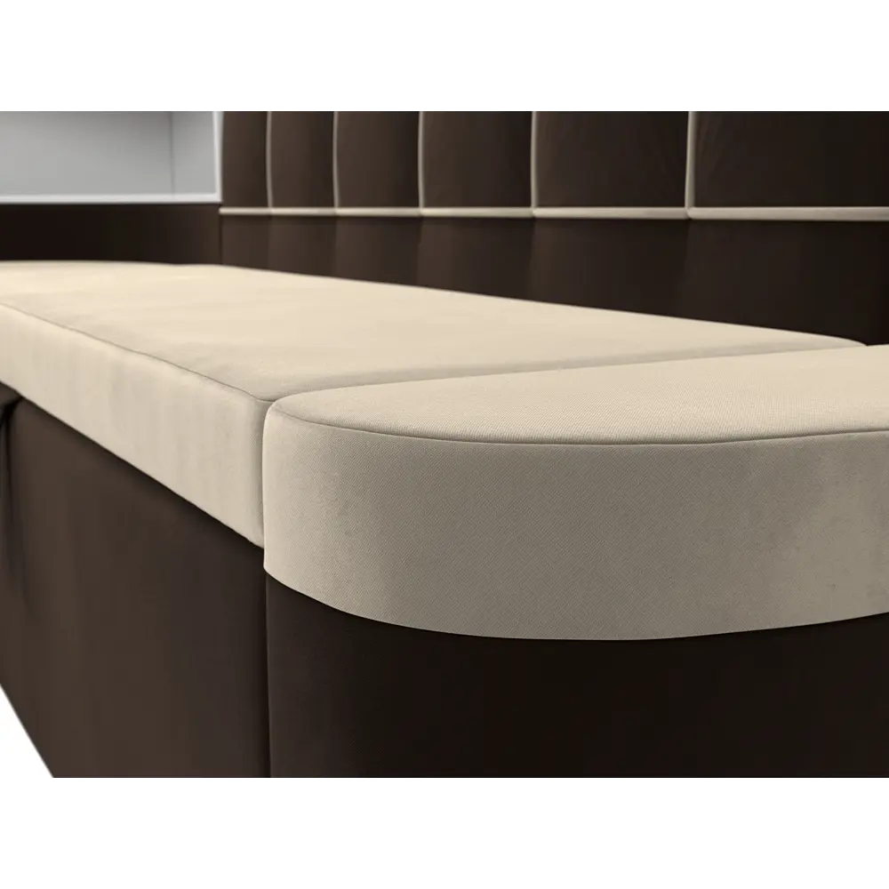 Фото 4 Диван кухонный Лига Диванов Тефида 107518L 205x84x144 см вельвет цвет коричневый