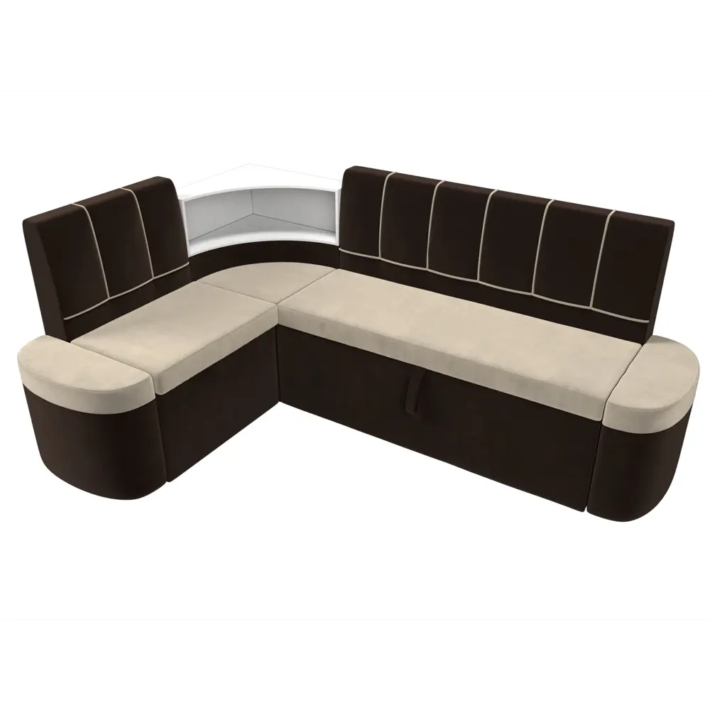 Фото 5 Диван кухонный Лига Диванов Тефида 107518L 205x84x144 см вельвет цвет коричневый