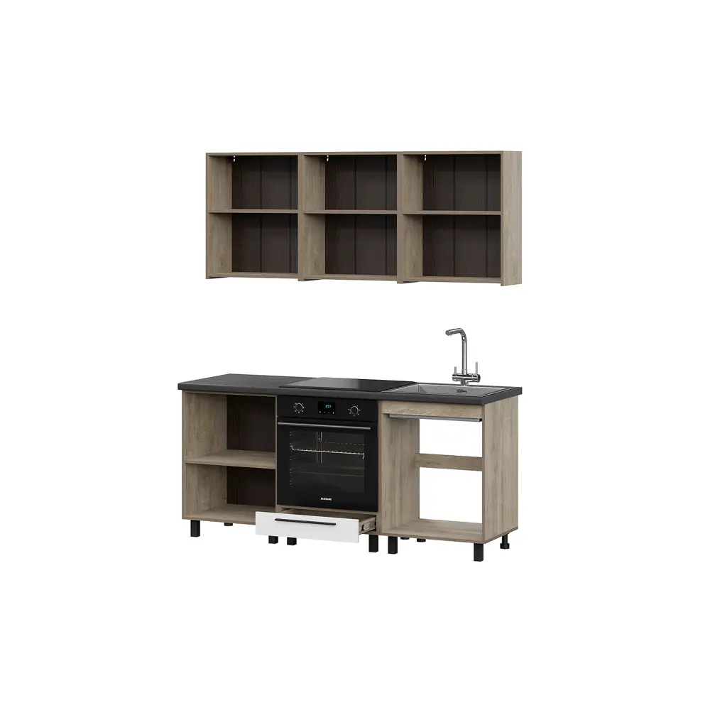 Фото 2 Кухонный гарнитур Furniture Integration Этна 180x210x60 см ЛДСП цвет белый