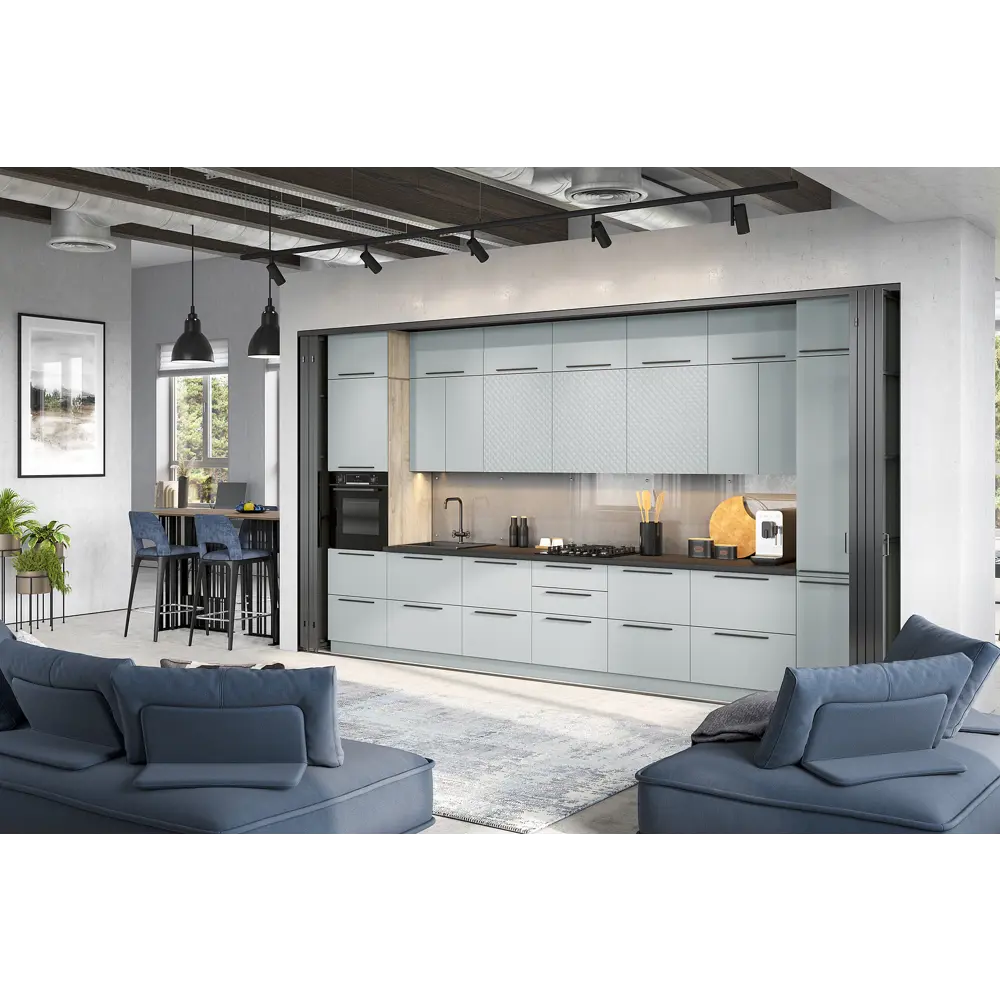 Фото 4 Кухонный гарнитур Furniture Integration Этна Софт 110x210x60 см ЛДСП цвет светло-серый Фото 4 Кухонный гарнитур Furniture Integration Этна Софт 110x210x60 см ЛДСП цвет светло-серый