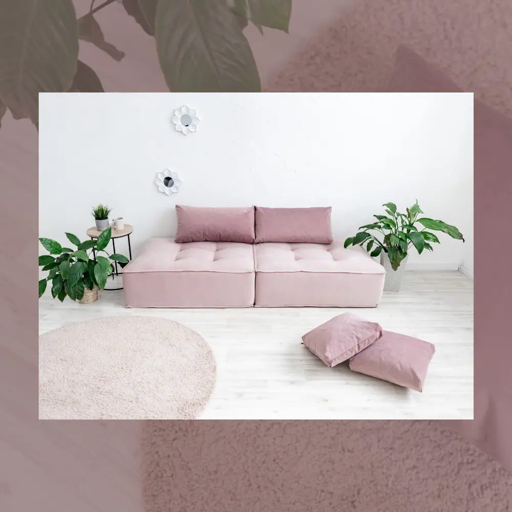 Фото 6 Декоративная подушка Miella 77964545 45x45 см цвет лиловый/розовый/роза