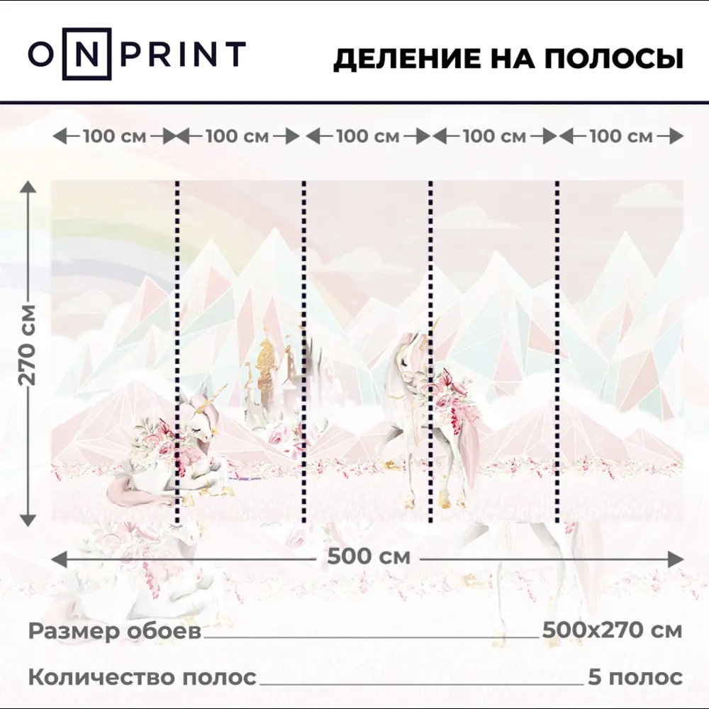 Фото 3 Фотообои виниловые на флизелиновой основе Onprint 500x270 см Сказочный единорог Фото 3 Фотообои виниловые на флизелиновой основе Onprint 500x270 см Сказочный единорог