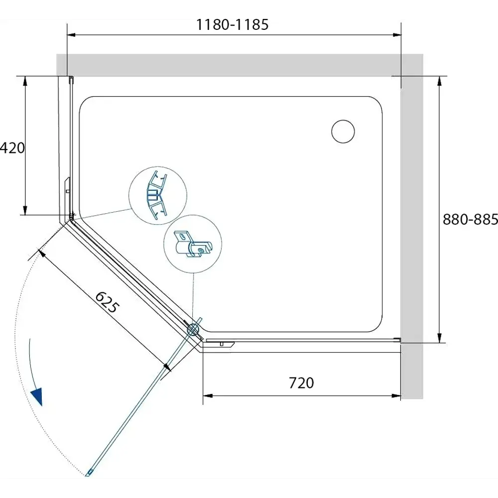 Фото 3 Душевой уголок RGW Passage PA-091 540118, 120x90, профиль хром Фото 3 Душевой уголок RGW Passage PA-091 540118, 120x90, профиль хром