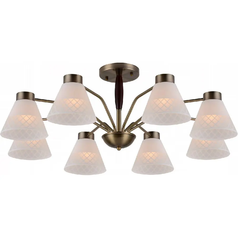 Фото Люстра на штанге Reluce Нет 00536-0.3-08 8 лампа 16 м² цвет бронза Фото Люстра на штанге Reluce Нет 00536-0.3-08 8 лампа 16 м² цвет бронза