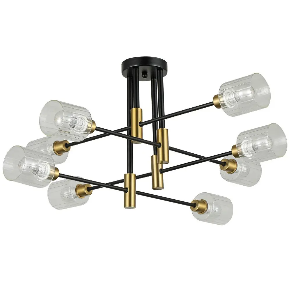 Фото 2 Люстра потолочная Reluce Нет 74689-0.3-08 8 лампа 16 м² цвет черный Фото 2 Люстра потолочная Reluce Нет 74689-0.3-08 8 лампа 16 м² цвет черный