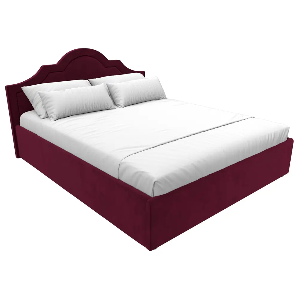 Фото 2 Кровать Афина 160 Лига диванов 113939 175x110x211 см микровельвет цвет бордовый Фото 2 Кровать Афина 160 Лига диванов 113939 175x110x211 см микровельвет цвет бордовый