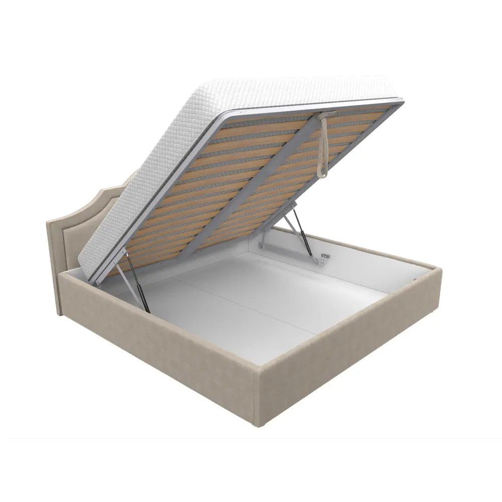 Фото 6 Кровать Лига Диванов Афина 113963 215x110x211 см рогожка цвет бежевый Фото 6 Кровать Лига Диванов Афина 113963 215x110x211 см рогожка цвет бежевый