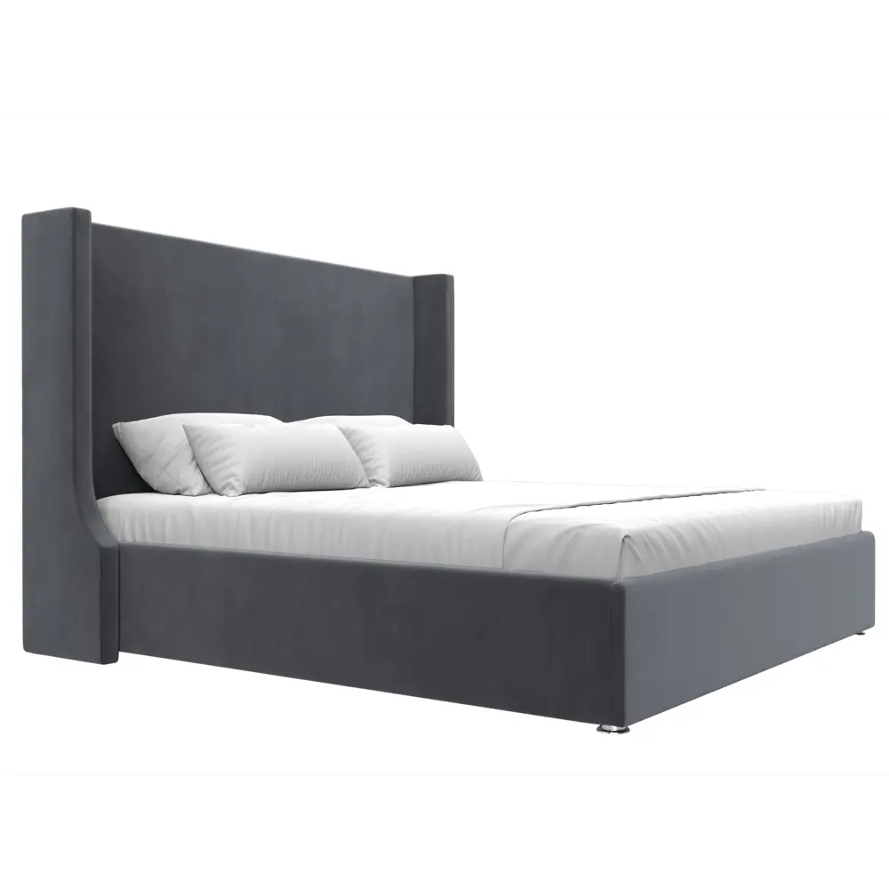 Фото 4 Кровать Ларго 180 Лига диванов 120727 200x140x211 см велюр цвет серый Фото 4 Кровать Ларго 180 Лига диванов 120727 200x140x211 см велюр цвет серый