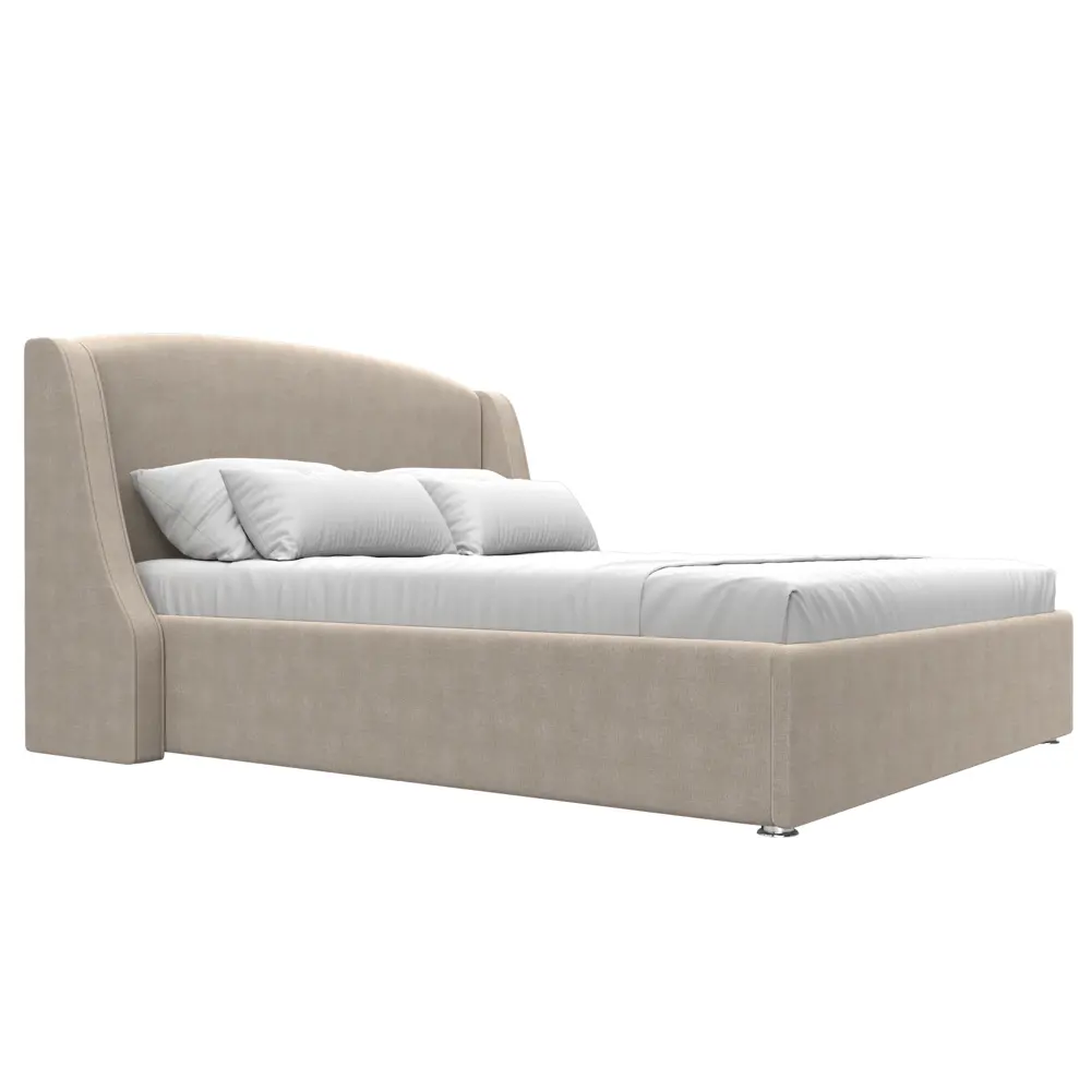 Фото 4 Кровать Лига Диванов Лотос 114003 195x120x210 см рогожка цвет бежевый Фото 4 Кровать Лига Диванов Лотос 114003 195x120x210 см рогожка цвет бежевый