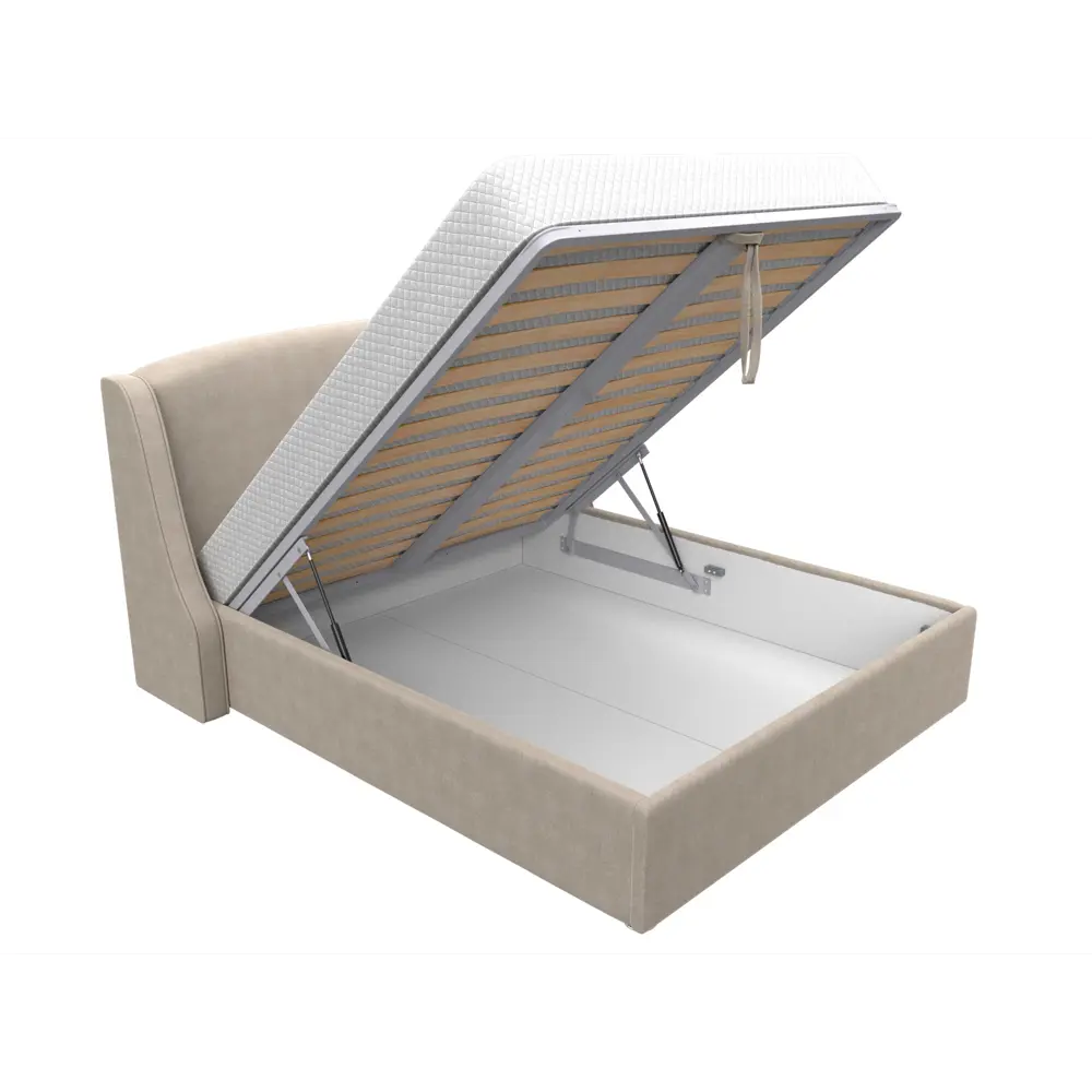 Фото 6 Кровать Лига Диванов Лотос 114003 195x120x210 см рогожка цвет бежевый Фото 6 Кровать Лига Диванов Лотос 114003 195x120x210 см рогожка цвет бежевый