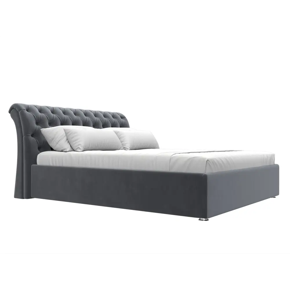 Фото 4 Кровать Сицилия 160 Лига диванов 101103 184x110x239 см велюр цвет серый Фото 4 Кровать Сицилия 160 Лига диванов 101103 184x110x239 см велюр цвет серый