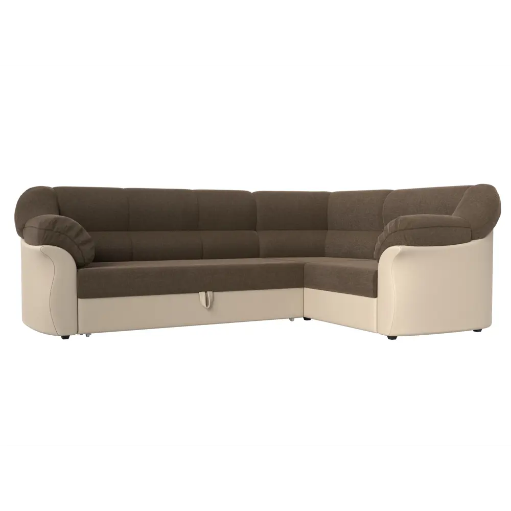 Фото Диван Лига Диванов Карнелла 109567 260x93x182 см рогожка цвет коричневый Фото Диван Лига Диванов Карнелла 109567 260x93x182 см рогожка цвет коричневый