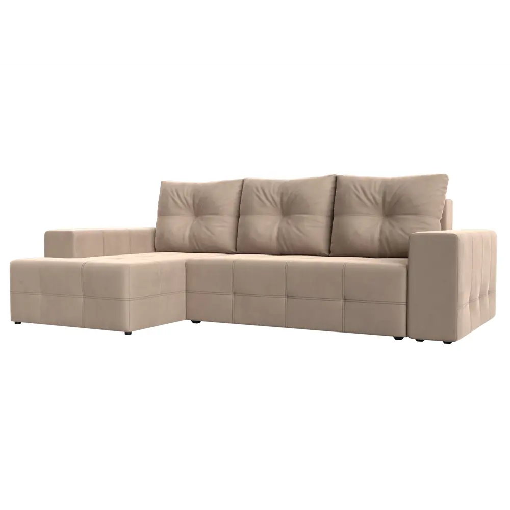 Фото Диван Лига Диванов Перри 119754L 258x93x169 см велюр цвет бежевый