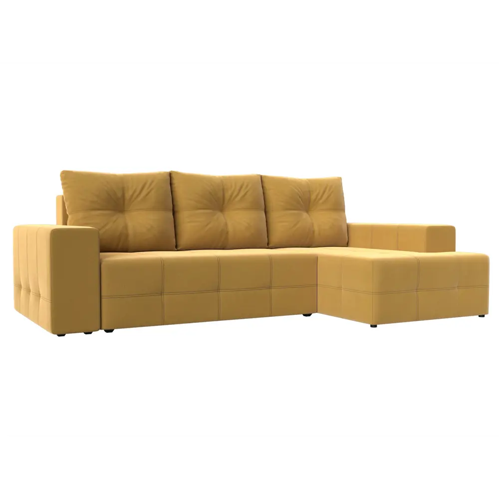 Фото Диван Лига Диванов Перри 119769 258x93x169 см вельвет цвет желтый Фото Диван Лига Диванов Перри 119769 258x93x169 см вельвет цвет желтый