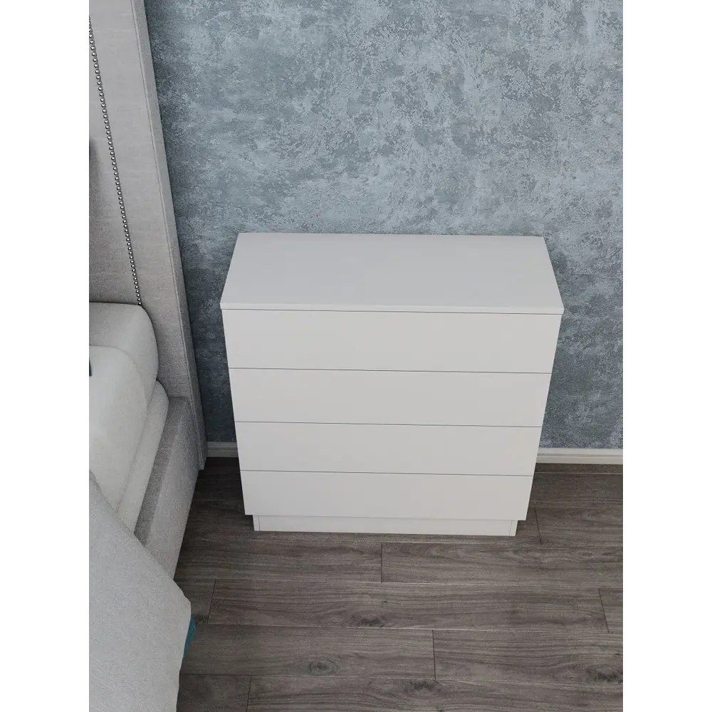 Фото 7 Комод Wood&Stone Малави 4 ящика 77x79x32.30 см ЛДСП цвет белый Фото 7 Комод Wood&Stone Малави 4 ящика 77x79x32.30 см ЛДСП цвет белый