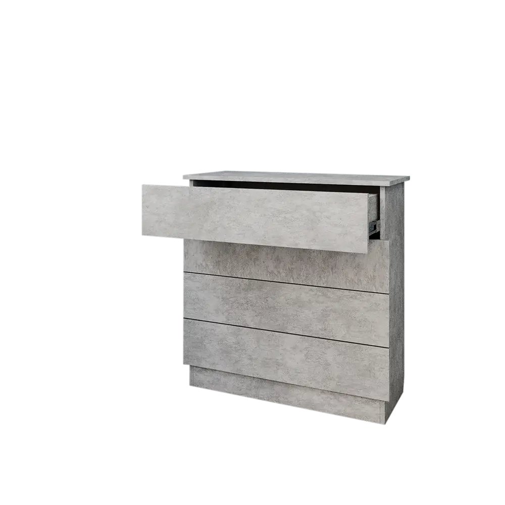 Фото Комод Wood&Stone Малави 4 ящика 77x79x32.50 см ЛДСП цвет цемент светлый Фото Комод Wood&Stone Малави 4 ящика 77x79x32.50 см ЛДСП цвет цемент светлый