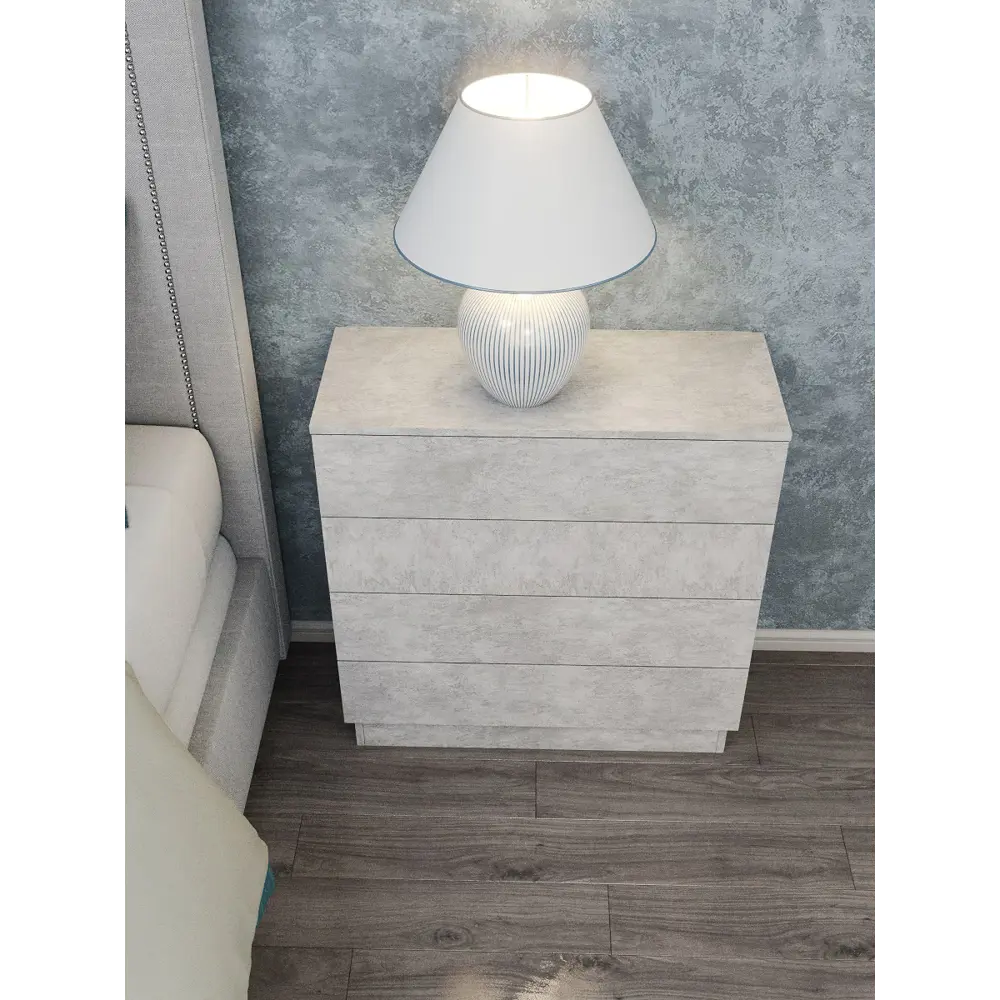 Фото 4 Комод Wood&Stone Малави 4 ящика 77x79x32.50 см ЛДСП цвет цемент светлый Фото 4 Комод Wood&Stone Малави 4 ящика 77x79x32.50 см ЛДСП цвет цемент светлый