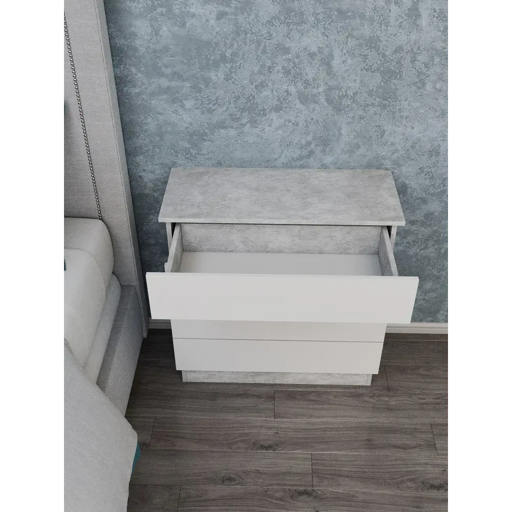 Фото 13 Комод Wood&Stone Малави 4 ящика 77x79x32.60 см ЛДСП цвет цемент светлый/белый Фото 13 Комод Wood&Stone Малави 4 ящика 77x79x32.60 см ЛДСП цвет цемент светлый/белый