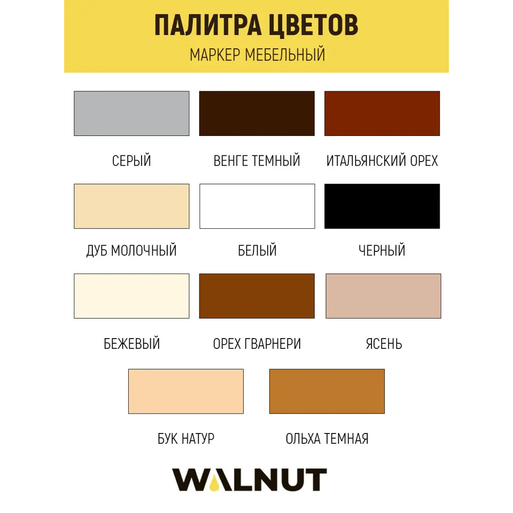 Фото 7 Маркер для мебели Walnut для реставрации дверей подоконников паркета ламината венге темный 0.007 л