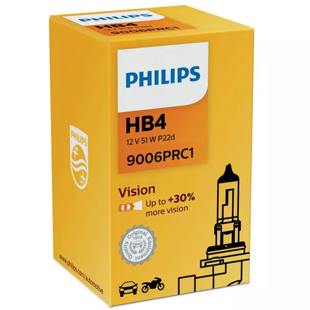 Фото Автолампа галогеновая Philips 9006prc1 P22d 12 В 55 Вт 1 шт Фото Автолампа галогеновая Philips 9006prc1 P22d 12 В 55 Вт 1 шт