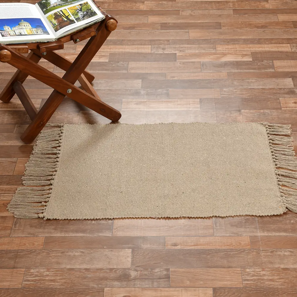 Фото Коврик декоративный хлопок Solid Mat JBT-001-12 50x80 см цвет бежевый Фото Коврик декоративный хлопок Solid Mat JBT-001-12 50x80 см цвет бежевый