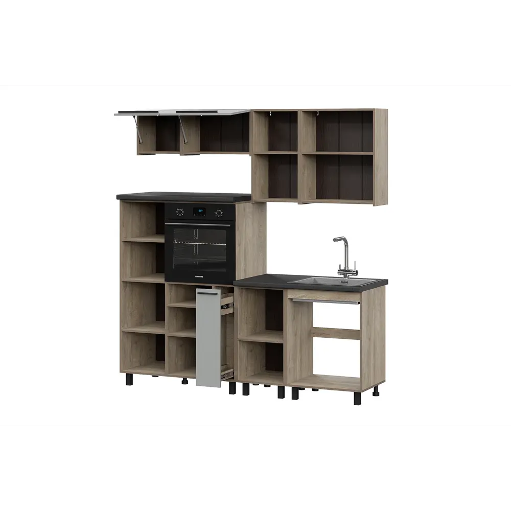 Фото 2 Кухонный гарнитур Furniture Integration Этна 1-2.0 200x210x60 см ЛДСП цвет светло-серый Фото 2 Кухонный гарнитур Furniture Integration Этна 1-2.0 200x210x60 см ЛДСП цвет светло-серый
