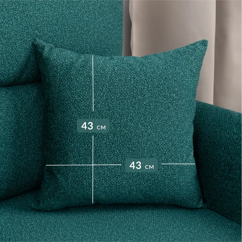 Фото 8 Диван Лоренс 4631172508542 155x92x82 см текстиль цвет зеленый Фото 8 Диван Лоренс 4631172508542 155x92x82 см текстиль цвет зеленый