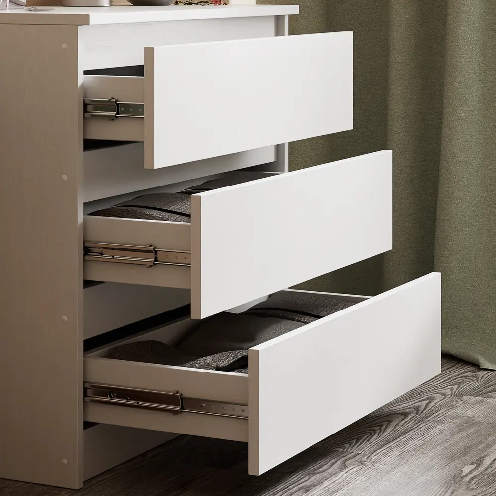 Фото 6 Комод Letta City 3 ящика 70x35x67 см ЛДСП цвет белый Фото 6 Комод Letta City 3 ящика 70x35x67 см ЛДСП цвет белый