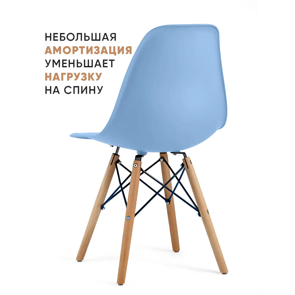 Фото 5 Комплект стульев 4 шт Byroom Fika 46x82x54 см abs-пластик цвет голубой