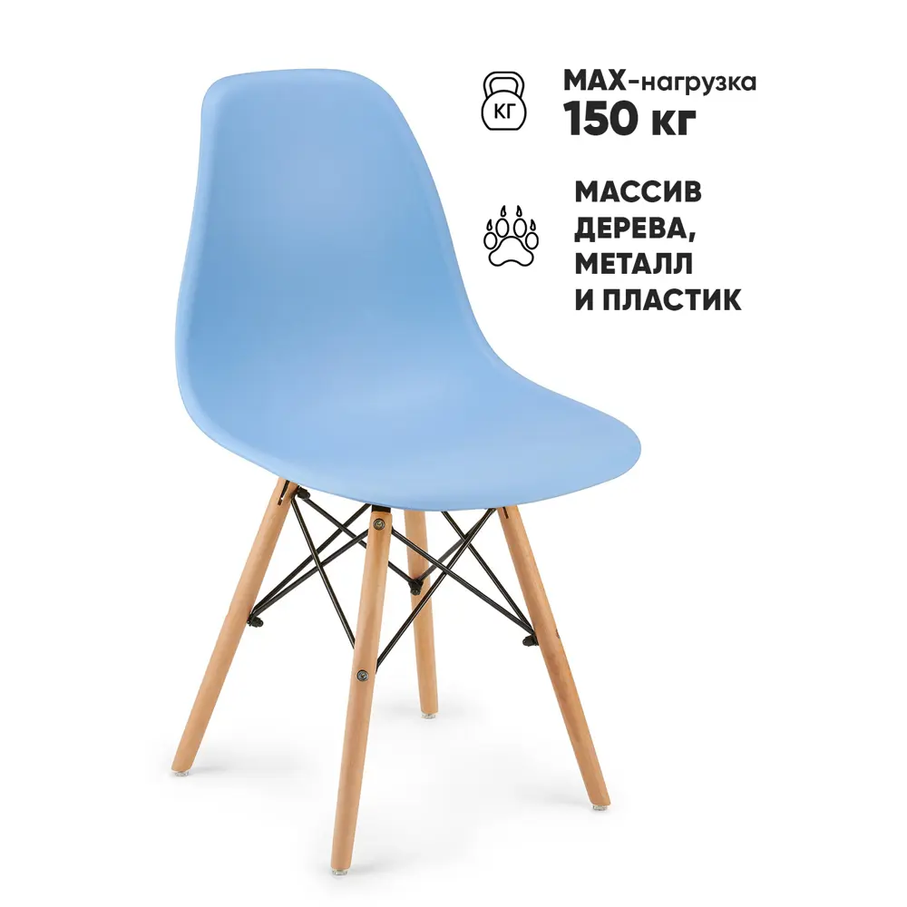 Фото 2 Комплект стульев 4 шт Byroom Fika 46x82x54 см abs-пластик цвет голубой