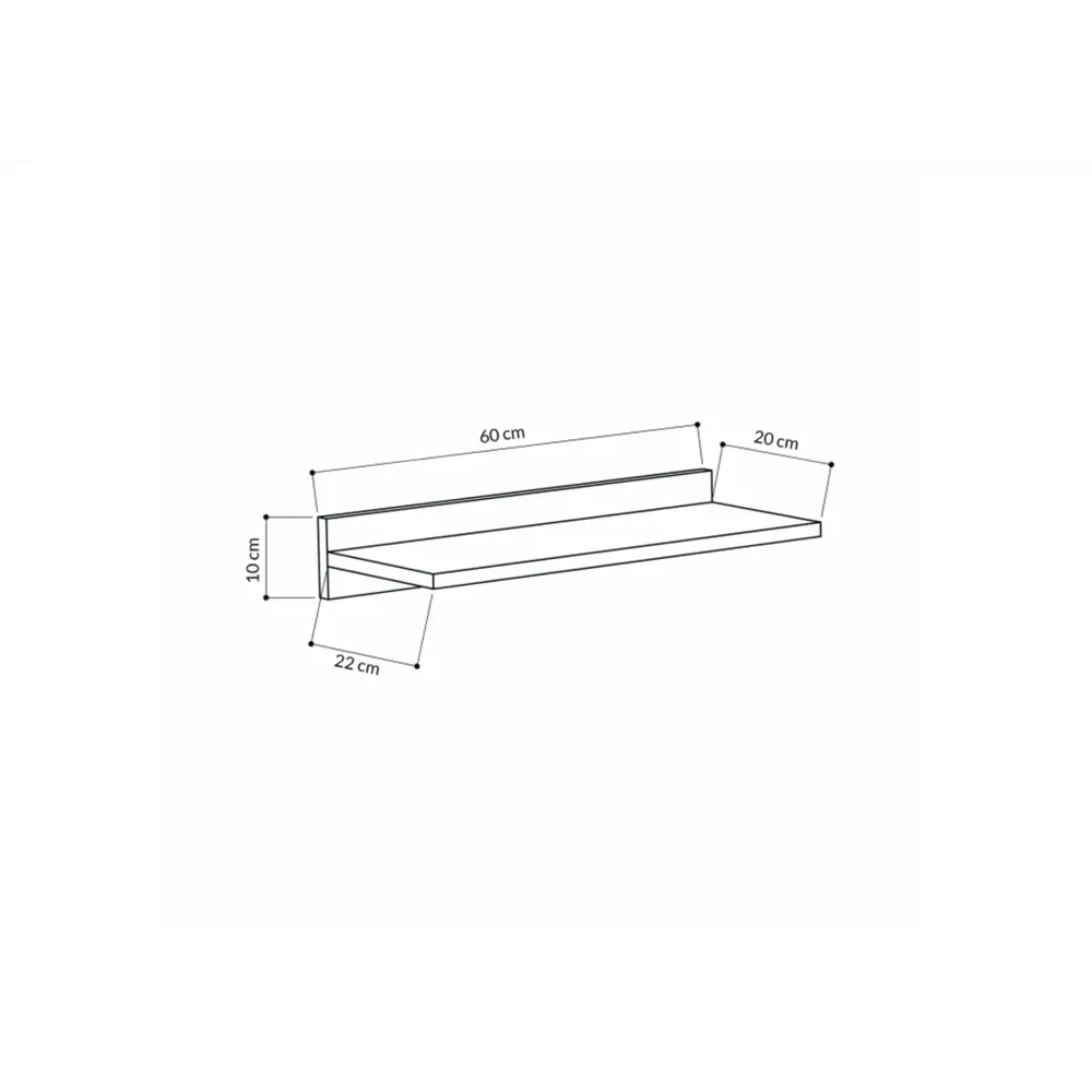 Фото 3 Полка настенная Leve 60x22 см ЛДСП цвет бежевый