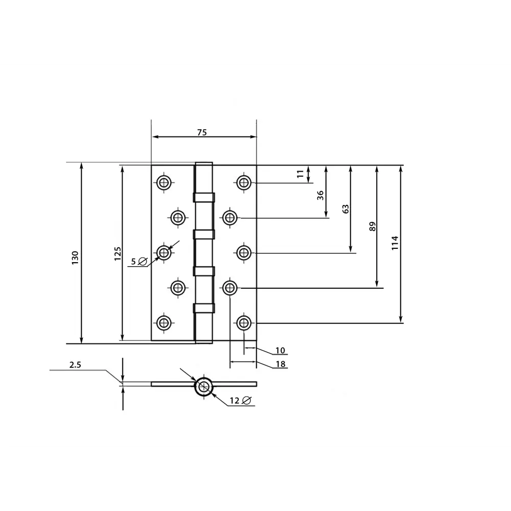Фото 4 Петля дверная универсальная Palladium N 500 C-5 SN Фото 4 Петля дверная универсальная Palladium N 500 C-5 SN
