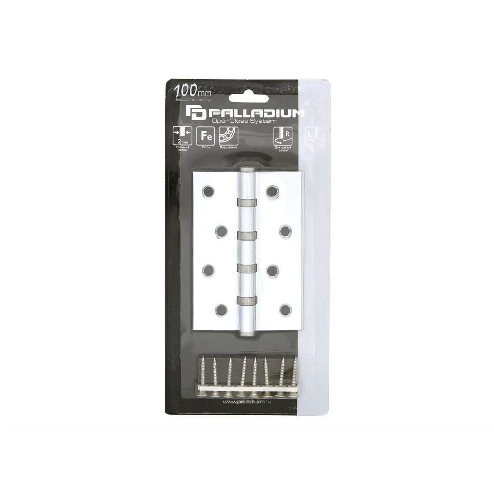 Фото 2 Петля дверная универсальная Palladium N 4BB-100 (2mm) CP