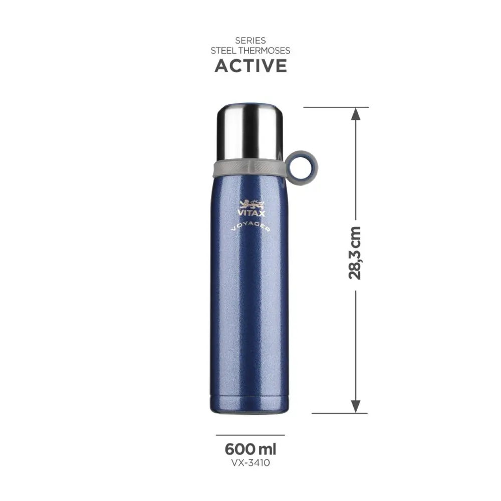 Фото 2 Термос 600 мл Vitax Active колба из металла цвет синий Фото 2 Термос 600 мл Vitax Active колба из металла цвет синий