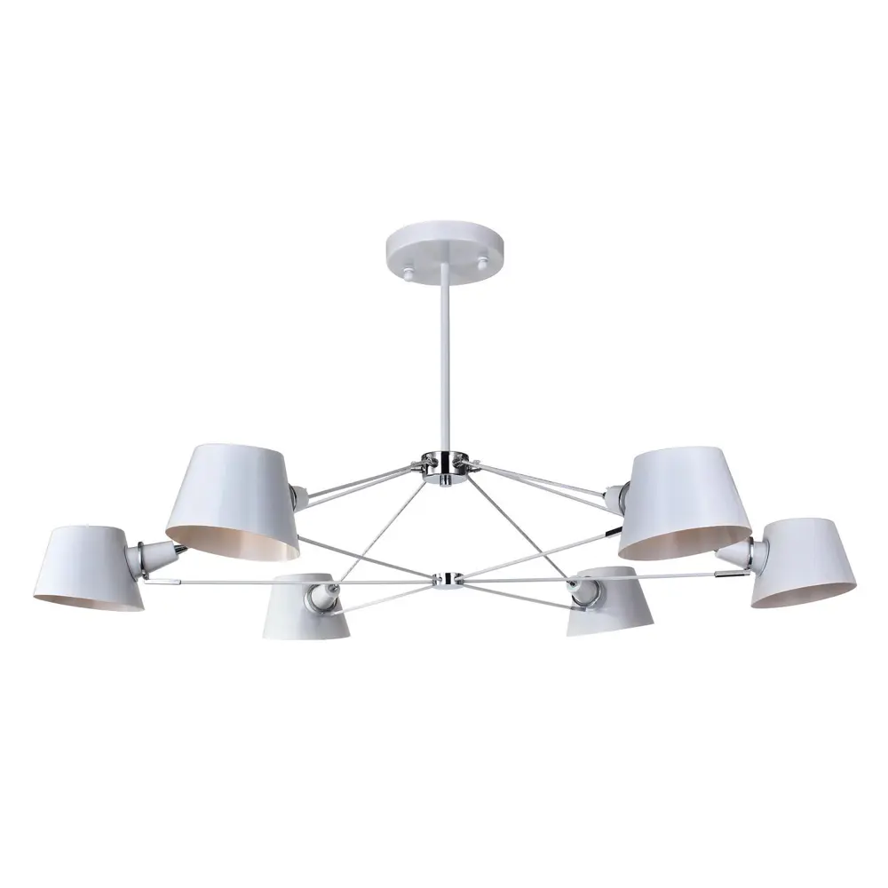 Фото Люстра на штанге Favourite Eimer 1965-6p 6 ламп 12 м² цвет белый Фото Люстра на штанге Favourite Eimer 1965-6p 6 ламп 12 м² цвет белый