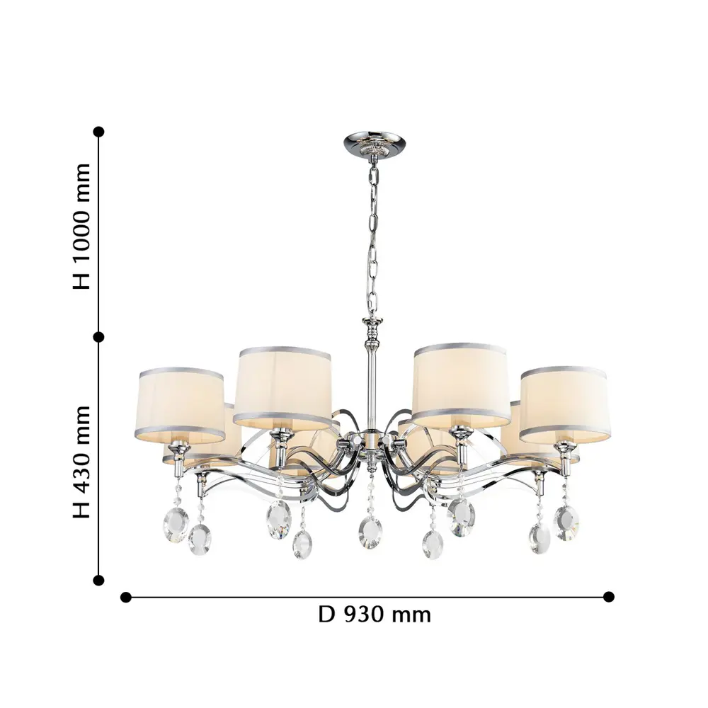 Фото 3 Люстра подвесная Favourite Semina 3927-8p 8 ламп 16 м² цвет серый Фото 3 Люстра подвесная Favourite Semina 3927-8p 8 ламп 16 м² цвет серый