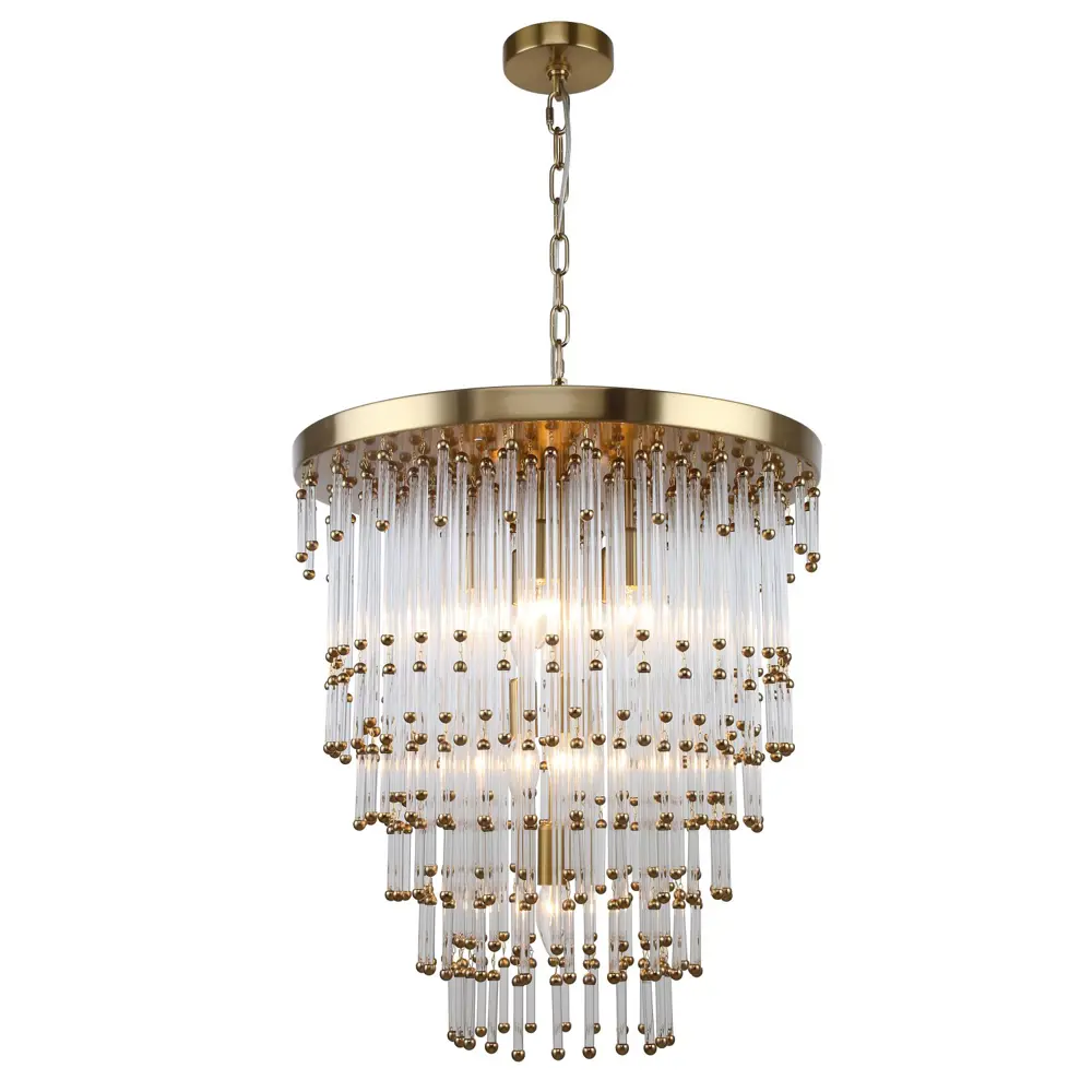 Фото Люстра подвесная Favourite Wisper 4056-9pc 9 ламп 18 м² цвет латунь Фото Люстра подвесная Favourite Wisper 4056-9pc 9 ламп 18 м² цвет латунь