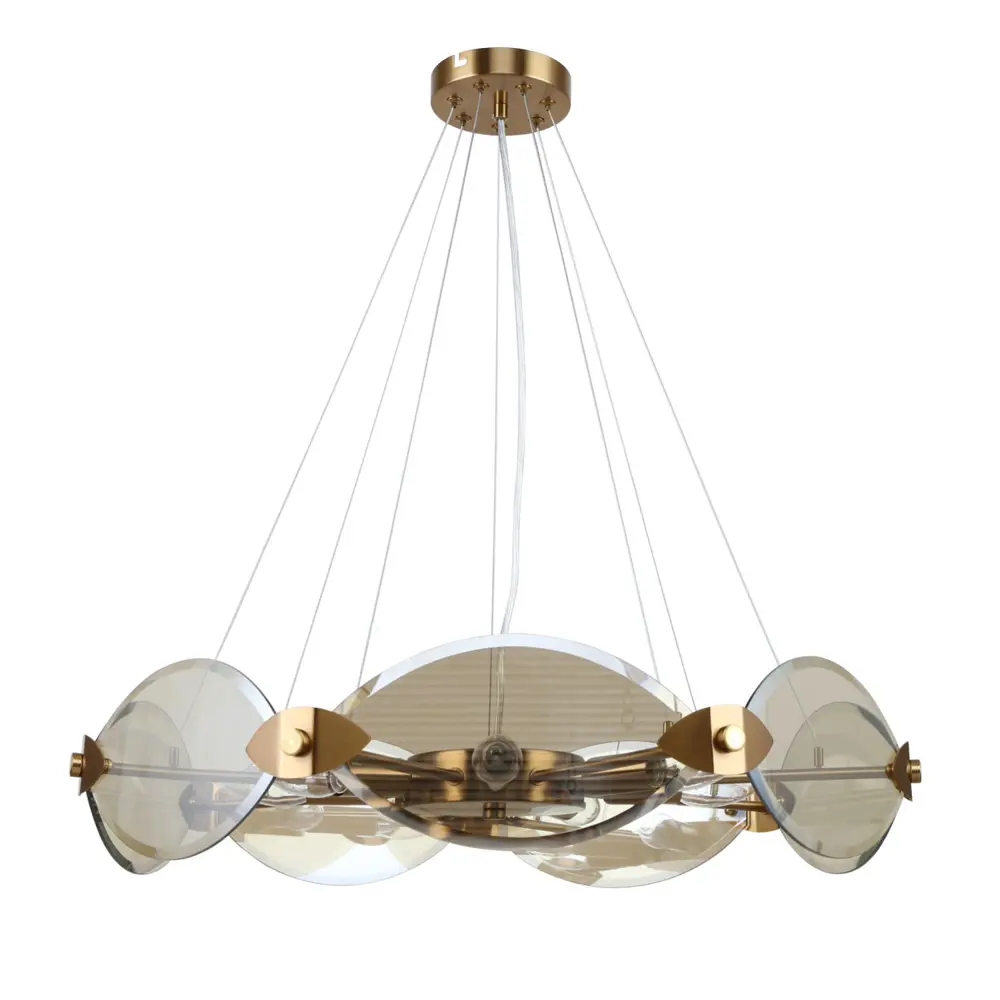 Фото 2 Люстра подвесная Favourite Ovate 6055-7p 7 ламп 17 м² цвет латунь Фото 2 Люстра подвесная Favourite Ovate 6055-7p 7 ламп 17 м² цвет латунь