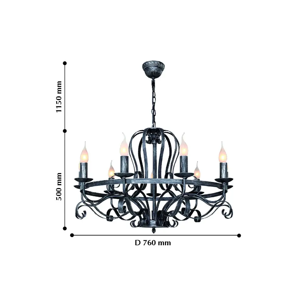 Фото 4 Люстра подвесная Favourite Palermo 3058-9p 9 ламп 18 м² цвет черный Фото 4 Люстра подвесная Favourite Palermo 3058-9p 9 ламп 18 м² цвет черный