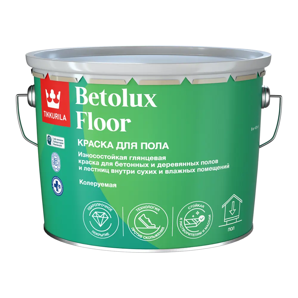 Фото Краска для пола Tikkurila Betolux Floor 9 л цвет прозрачный база С Фото Краска для пола Tikkurila Betolux Floor 9 л цвет прозрачный база С