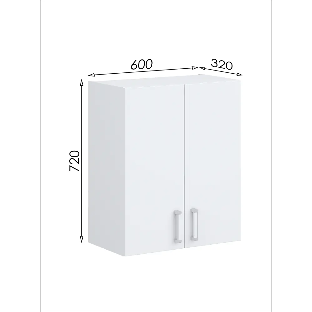 Фото 3 Кухонный шкаф навесной Мебельная фабрика 1+1 60x72x32 см ЛДСП цвет белый Фото 3 Кухонный шкаф навесной Мебельная фабрика 1+1 60x72x32 см ЛДСП цвет белый