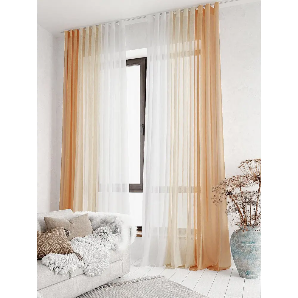 Фото 2 Тюль на шторной ленте At Home Милури 300x270 см цвет светло-коричневый Фото 2 Тюль на шторной ленте At Home Милури 300x270 см цвет светло-коричневый
