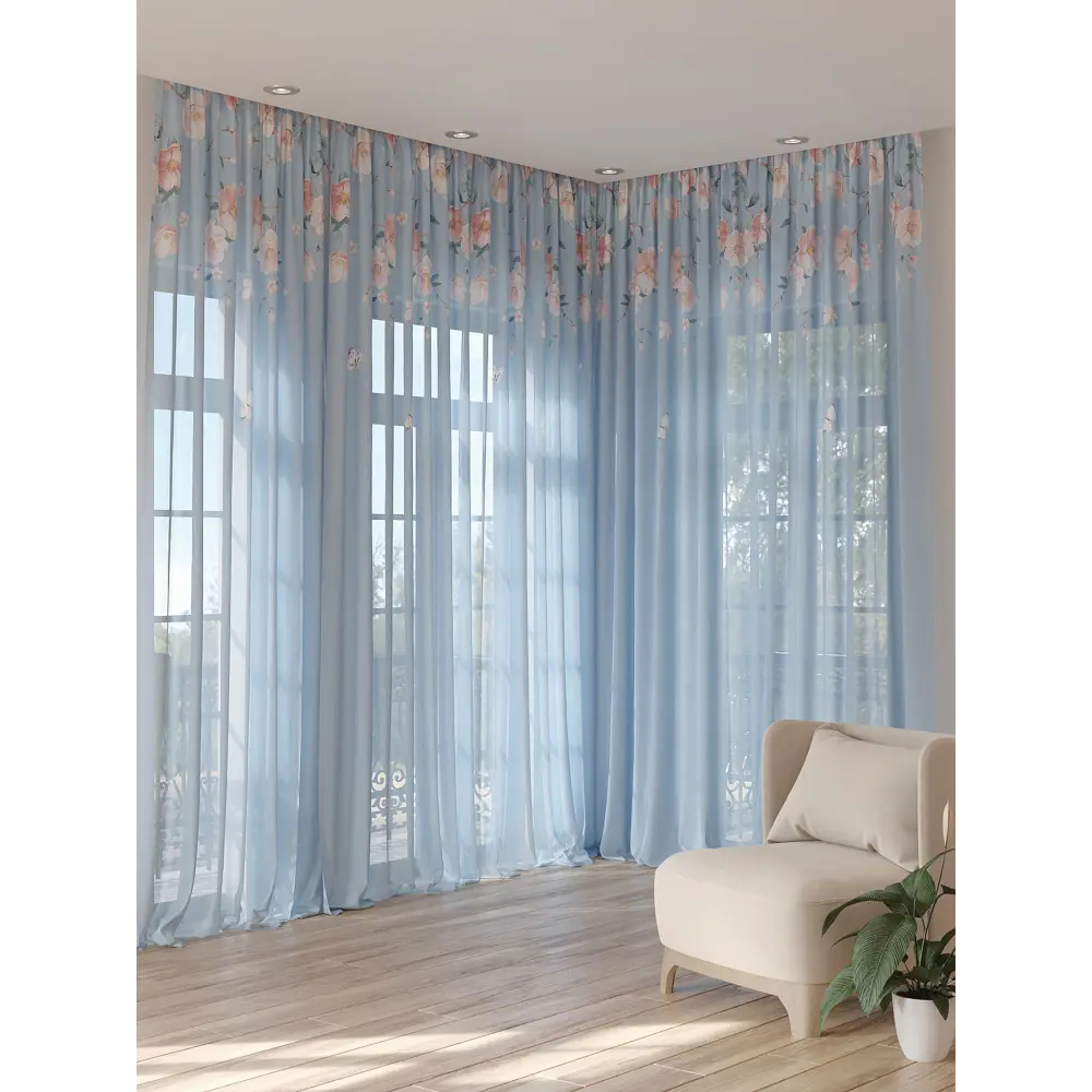 Фото 3 Тюль на шторной ленте At Home Сеномирс 150x280 см цвет бежевый Фото 3 Тюль на шторной ленте At Home Сеномирс 150x280 см цвет бежевый