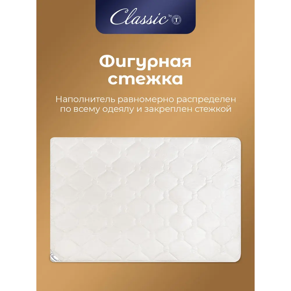 Фото 8 Набор 1 одеяло + 1 подушка Classic By T Деметра clbt960437 поликоттон цвет белый 220x200 см 70x70 см