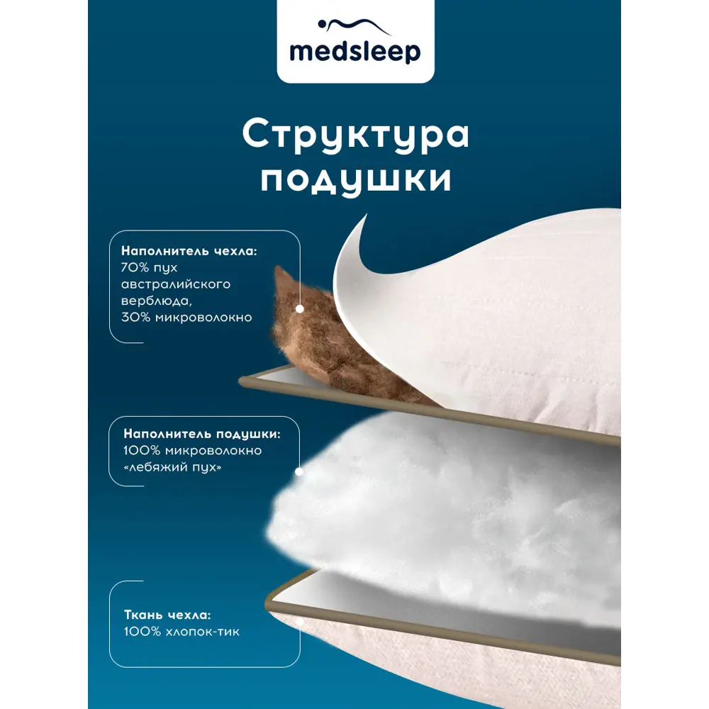 Фото 16 Набор 1 одеяло + 2 подушки Medsleep Sonora mdp960279 тик цвет серый 180x200 см 50x70 см Фото 16 Набор 1 одеяло + 2 подушки Medsleep Sonora mdp960279 тик цвет серый 180x200 см 50x70 см