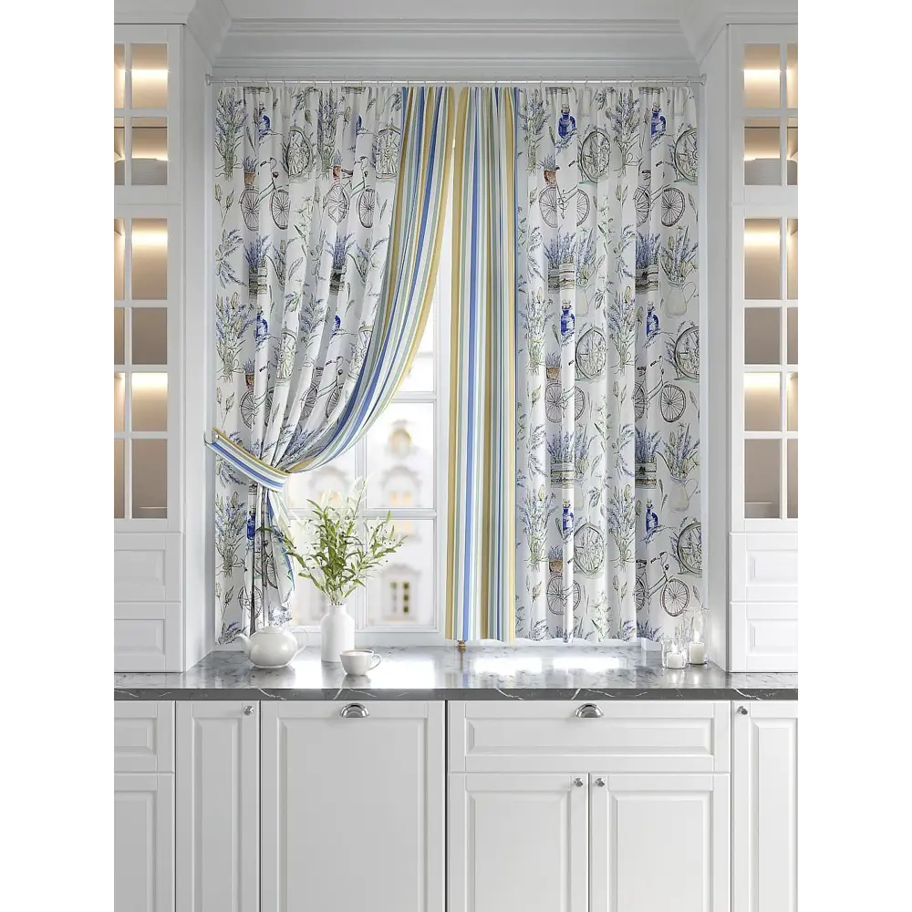 Фото 2 Комплект штор на петлях Comfy Way CW920501 150x180 см цвет синий Фото 2 Комплект штор на петлях Comfy Way CW920501 150x180 см цвет синий