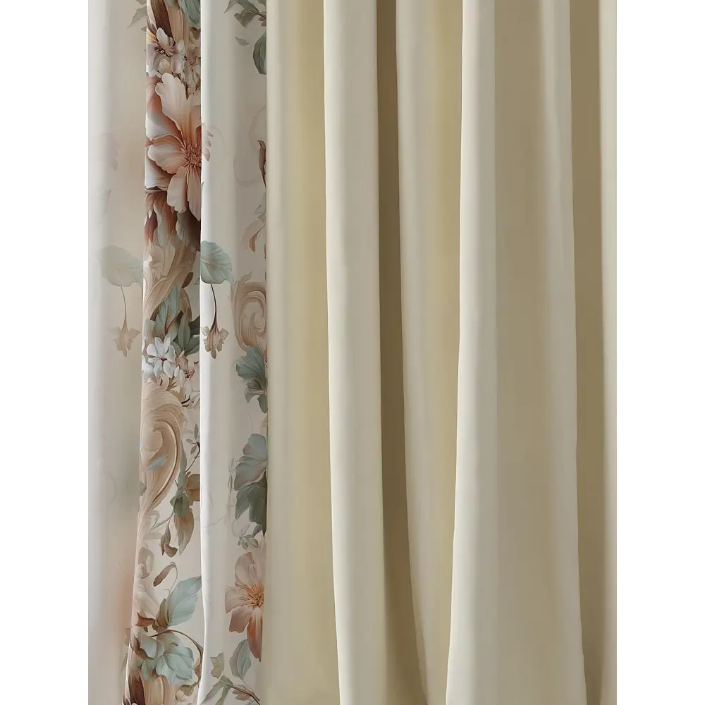 Фото 3 Комплект штор на шторной ленте Comfy Way Грандана 210x260 см цвет бежевый Фото 3 Комплект штор на шторной ленте Comfy Way Грандана 210x260 см цвет бежевый