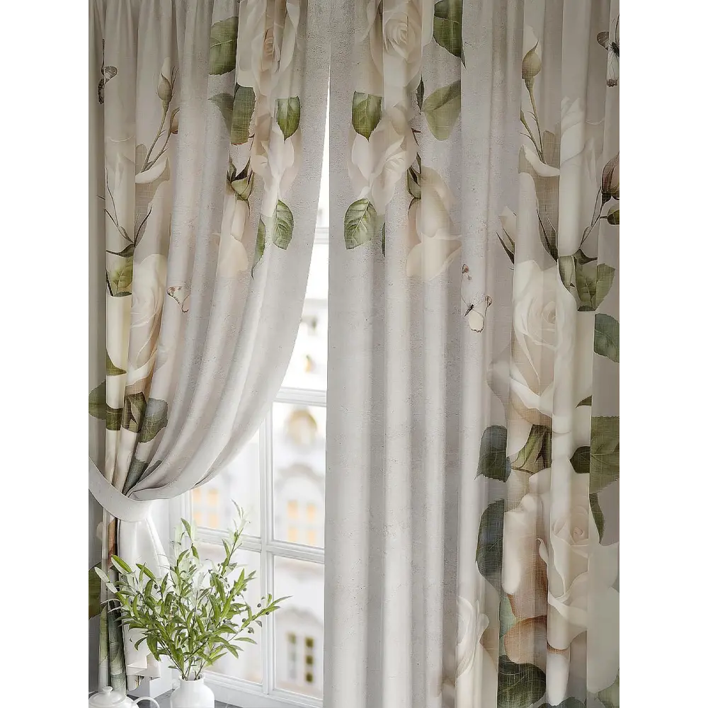 Фото 3 Комплект штор на шторной ленте Comfy Way Рабоас 150x180 см цвет бежевый Фото 3 Комплект штор на шторной ленте Comfy Way Рабоас 150x180 см цвет бежевый